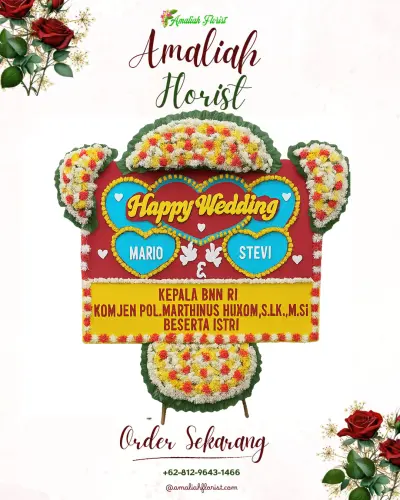 Karangan Papan Bunga Pernikahan di Pekutatan